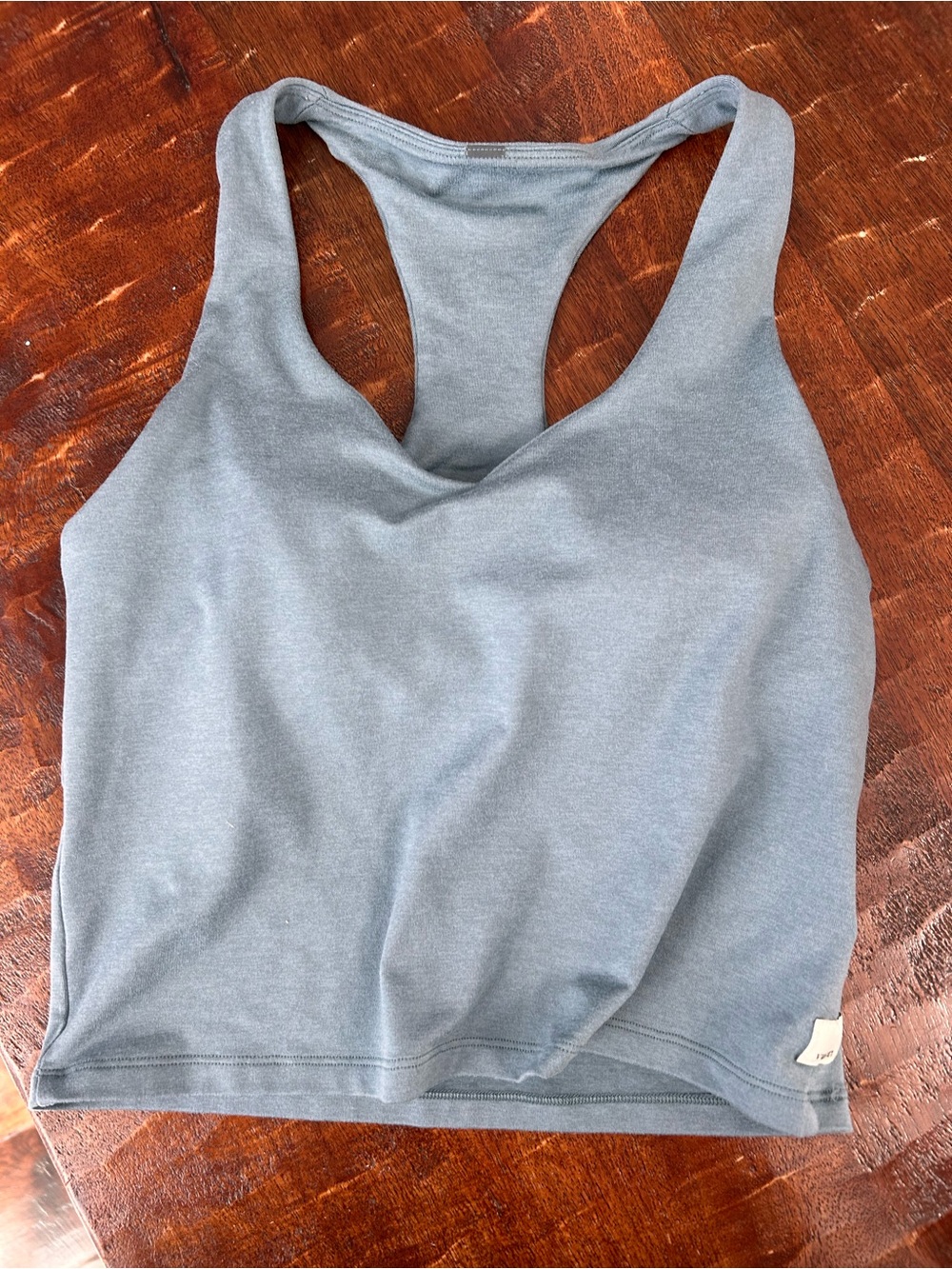 Women's Vuori halo Performance Crop - heathered blue
